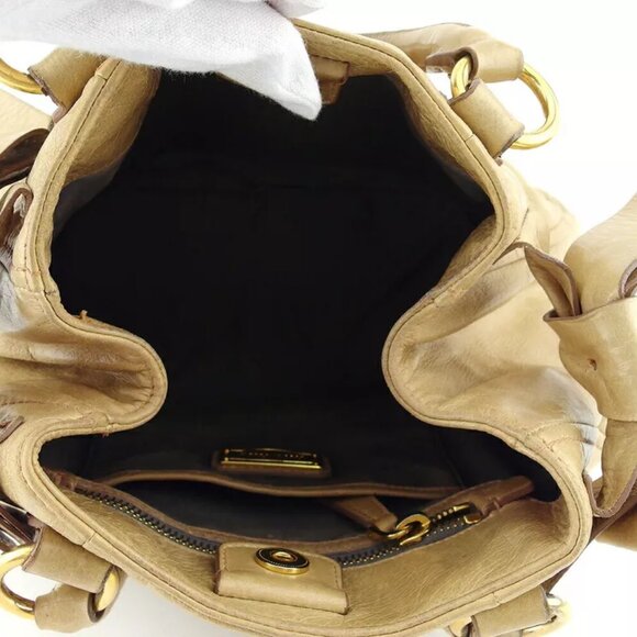 miu miu handbag ribbon beige leather Authentic USED B1221 - Picture 11 of 11